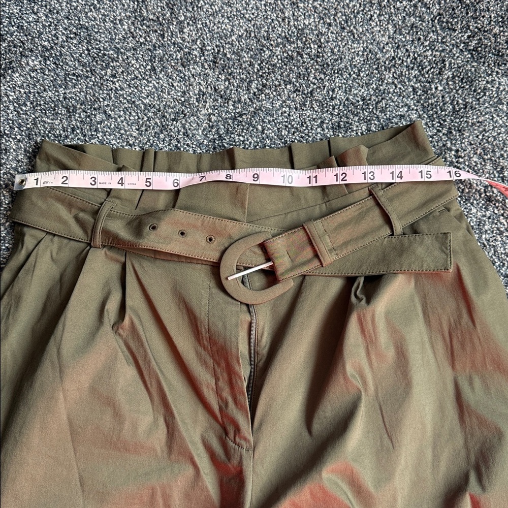 Express Olive Green Pleated Trousers